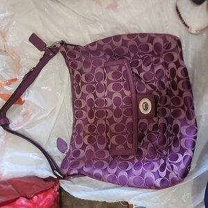Purple coach purse
